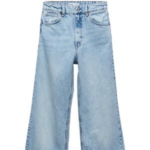 High waist wide leg cropped jeans
